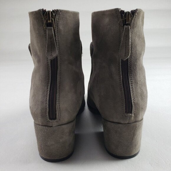Sesto Meucci Foss Ankle Boot Womens 8.5 Beige Suede Back Zip Made in Italy - Picture 7 of 11